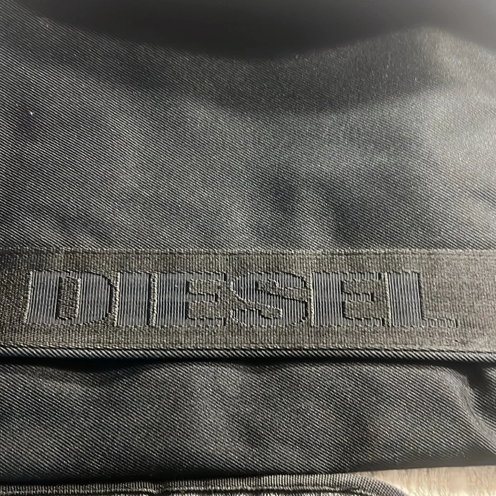 Vintage Y2k Diesel Spare Parts Canvas Messenger Bag size 16”Wide 13” H Black